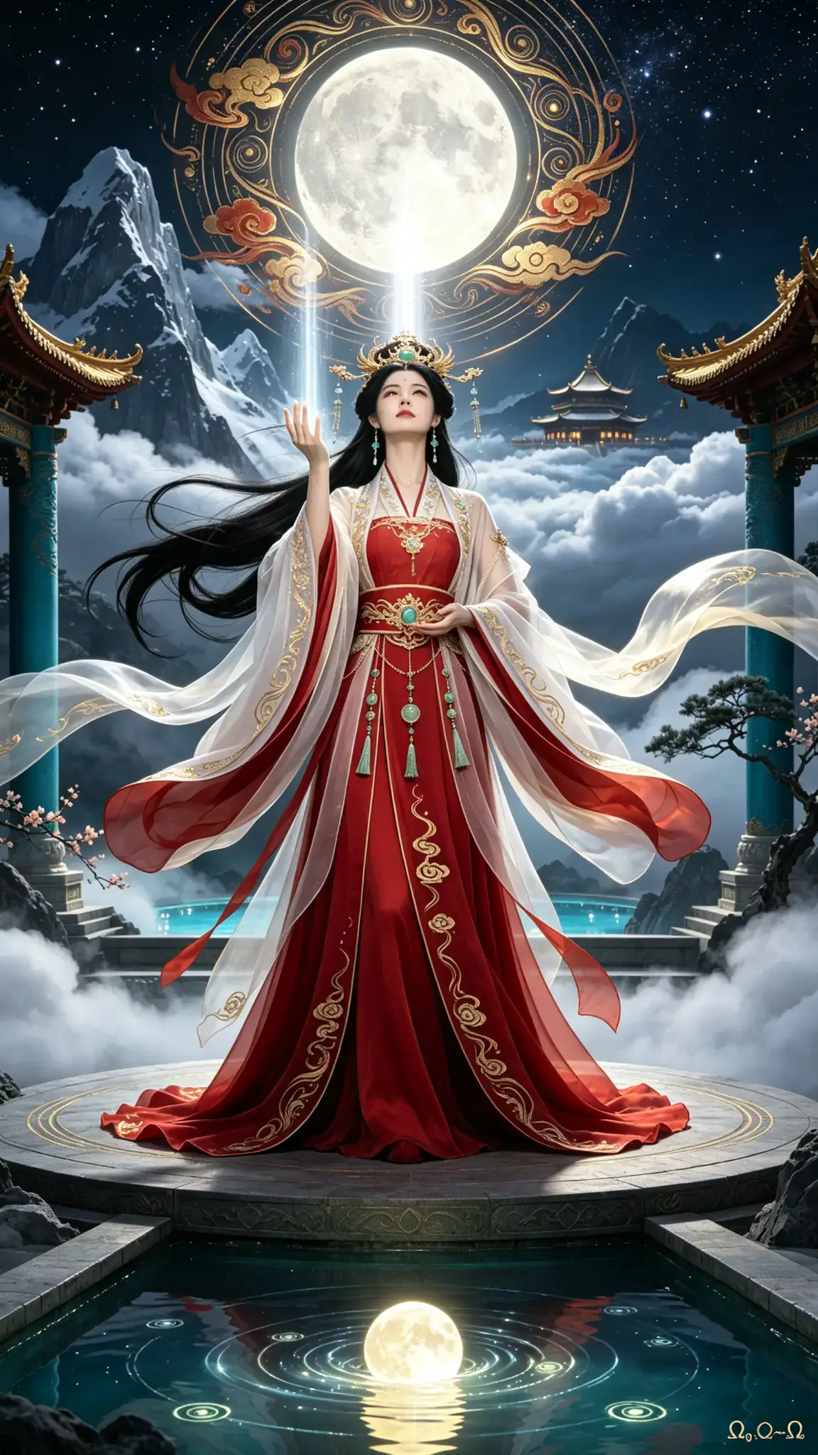 太阴月神圆月月牙